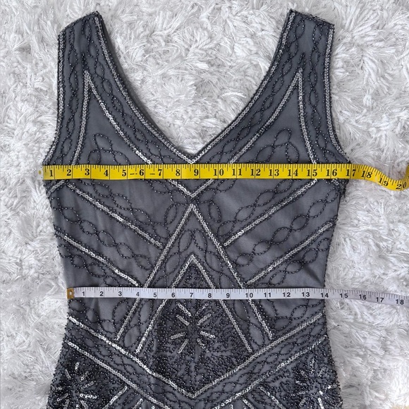 New 🎃 Vintage-Inspired Charcoal and Silver Fringe Dress| Halloween Glam - Picture 12 of 17